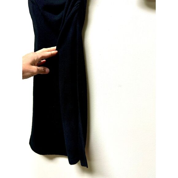 REISS Charley Ruched Midi Dress, Wool/Cashmere Blend, Black, Sz XS - Picture 8 of 14